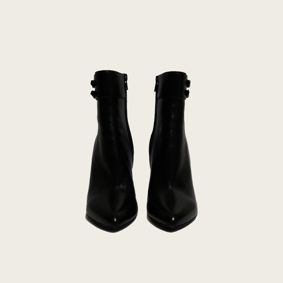 Saint Laurent Black Buckle Booties - Picture 4 of 7